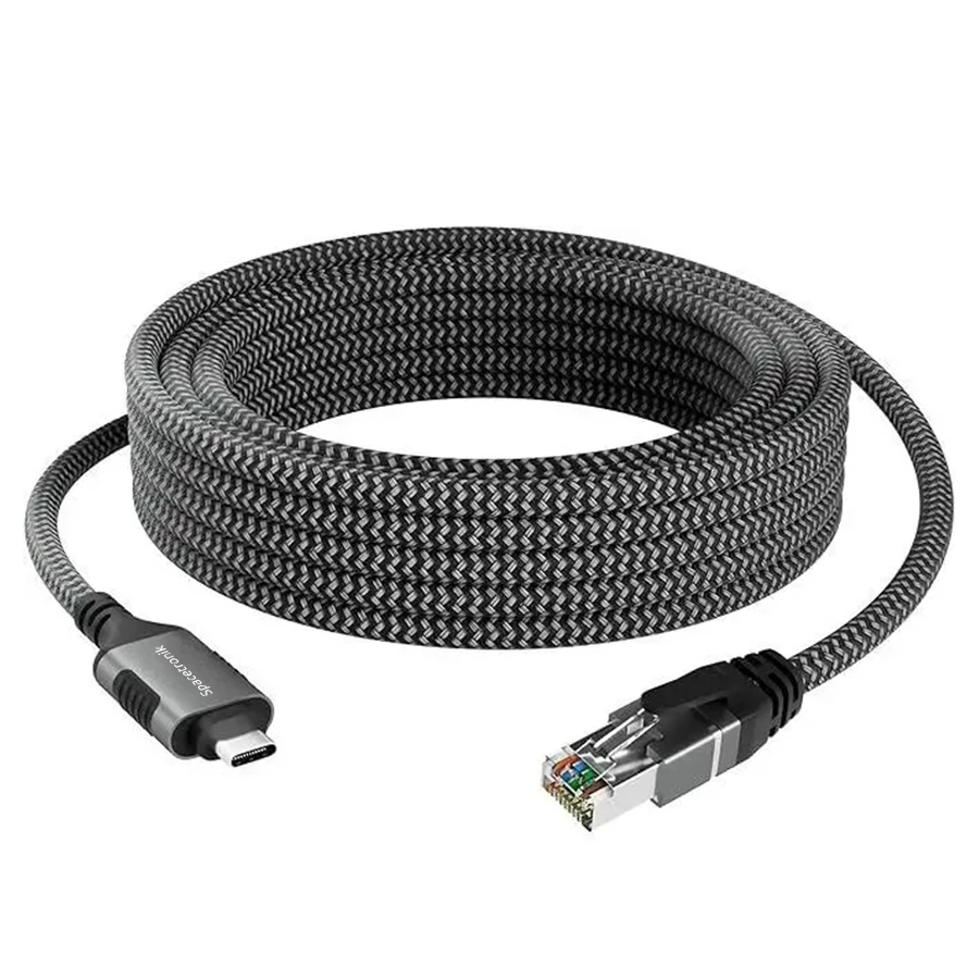 Karta sieciowa USB Gigabit, kabel adapter Ethernet USB-C do RJ45 Spacetronik, 8m