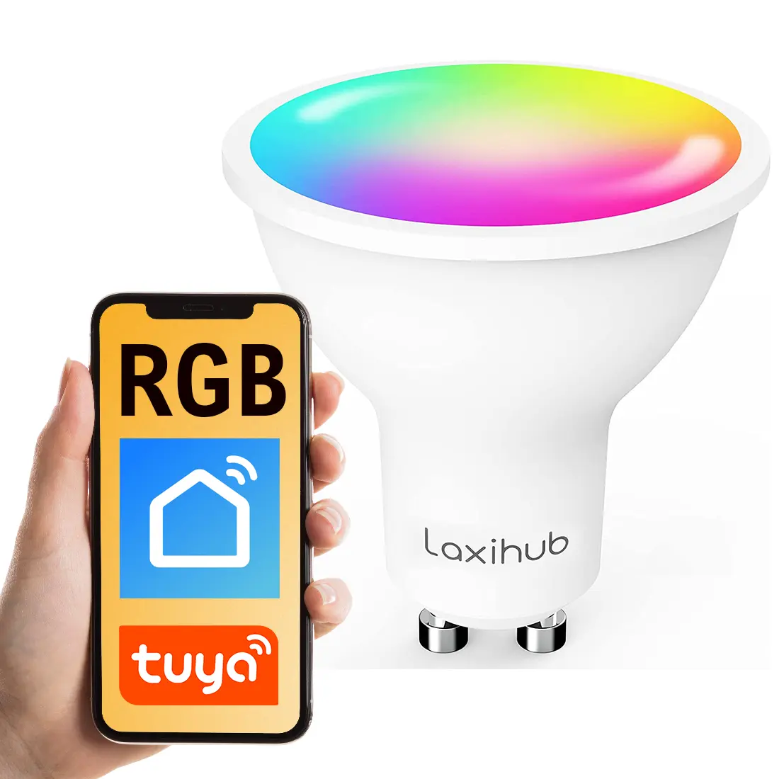 Kolorowa żarówka WiFi RGB Smart Home GU10 4.5W Tuya Smart Life Laxihub