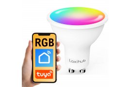 Kolorowa żarówka WiFi RGB Smart Home GU10 4.5W Tuya Smart Life Laxihub