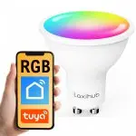 Kolorowa żarówka WiFi RGB Smart Home GU10 4.5W Tuya Smart Life Laxihub