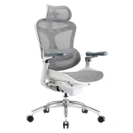 Krzesło do ergonomicznego biura 6D Spacetronik DORIS 40 szare z regulowanym zagłówkiem i podłokietnikami