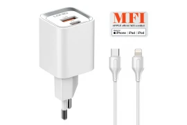 Ładowarka do iPhone MFI USB-C USB-A  20W kabel USB-C / Lightning Szybkie Ładowanie iPad iPod LDNIO A2318M