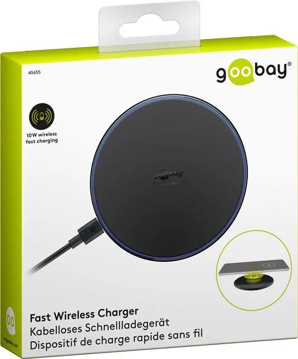 Ładowarka indukcyjna Goobay 10W QuickCharge CZARNA