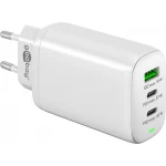 Ładowarka sieciowa 2x USB-C + USB superszybkie ładowanie 65W QC 3.0 PD Goobay biała