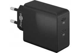 Ładowarka sieciowa 2x USB-C szybkie ładowanie 36W Power Delivery Goobay czarna