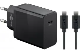 Ładowarka sieciowa USB-C Power Delivery 18W Goobay + kabel USB-C 1m