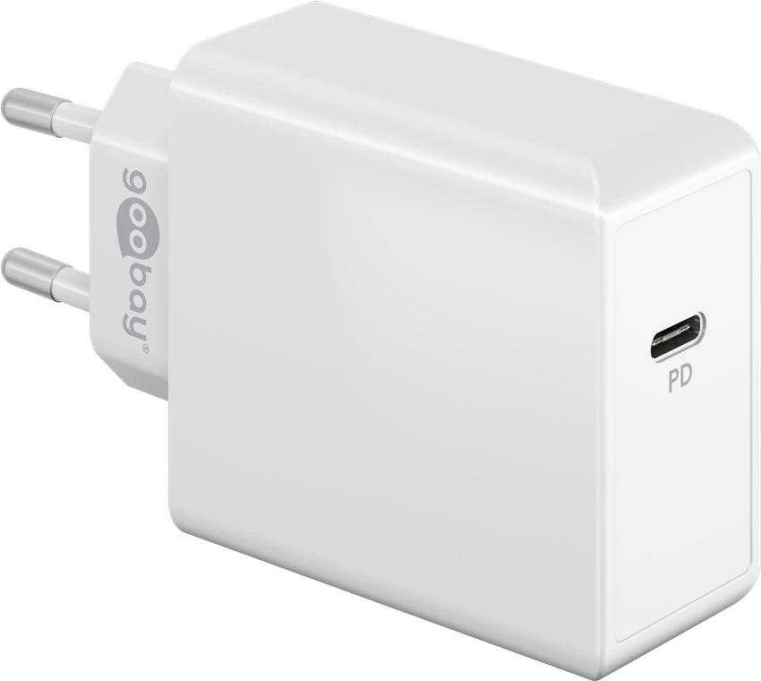 Ładowarka sieciowa USB-C superszybkie ładowanie 65W Power Delivery Goobay biała