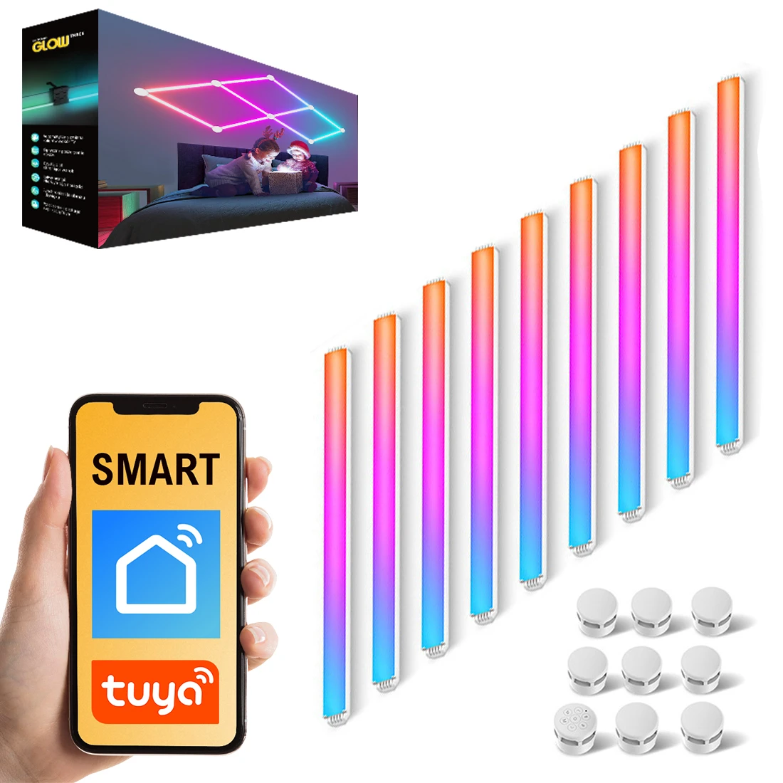 Lampa modułowa naścienna LED RGB WIFI Tuya 9x27cm