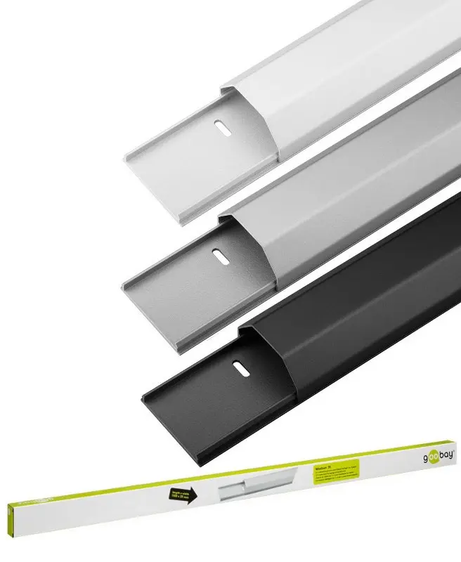 Listwa aluminiowa - osłona kabli 1,1 m x 33mm Goobay - srebrna