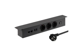 Listwa Zasilajaca Podblatowa Przedłużacz USB RJ45 CAT.6 Spacetronik SPSU38B_V2