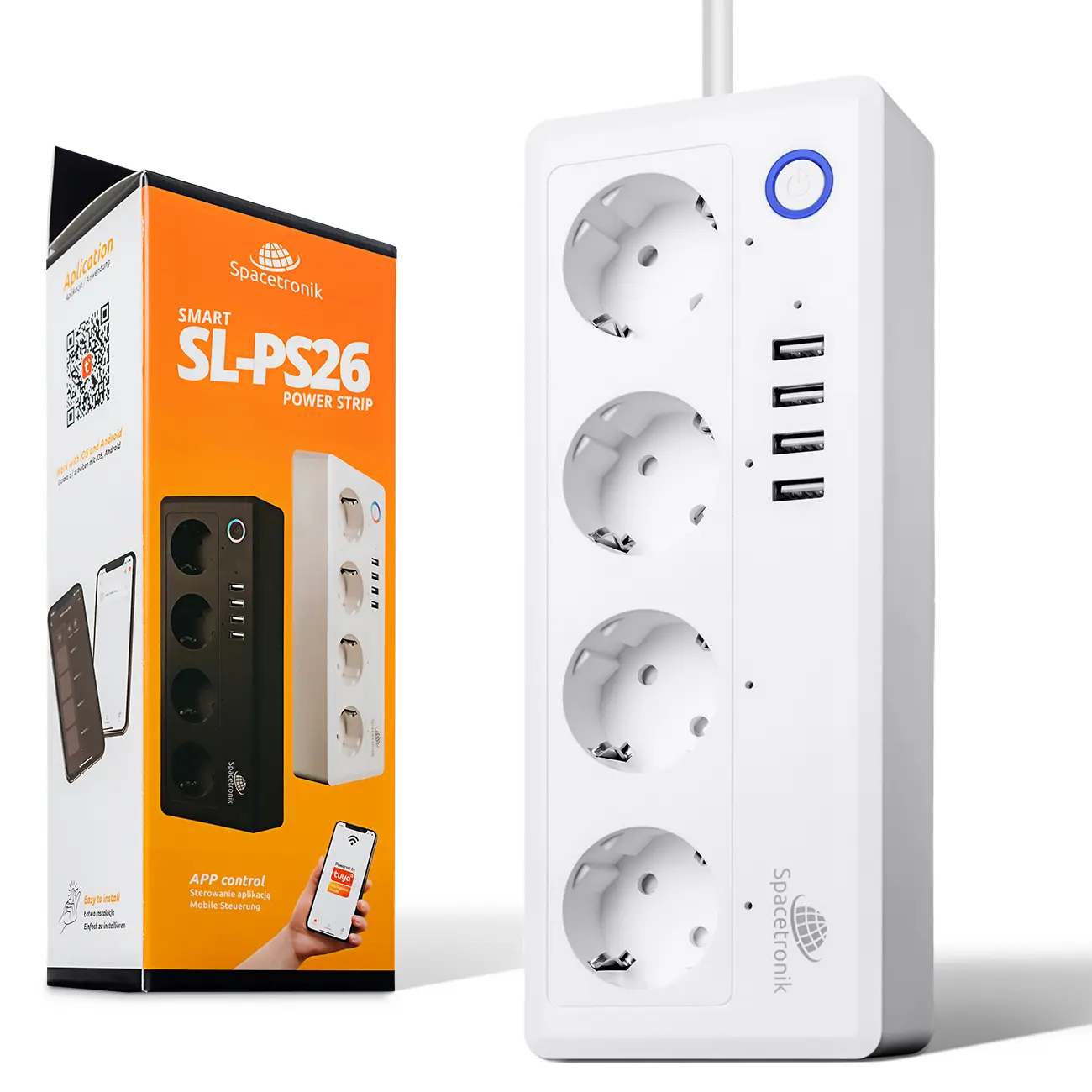 Listwa zasilająca prądowa z USB sterowana Wi-Fi Spacetronik Smart Life SL-PS26