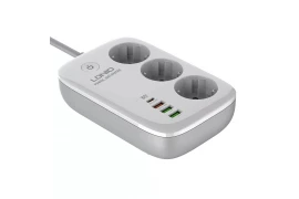 Listwa zasilająca WiFi 3x AC z ładowarką 1x USB-C PD 3.0 30W / 1x USB QC  3.0 18W / 2x USB Auto-id Tuya LDNIO SEW3452
