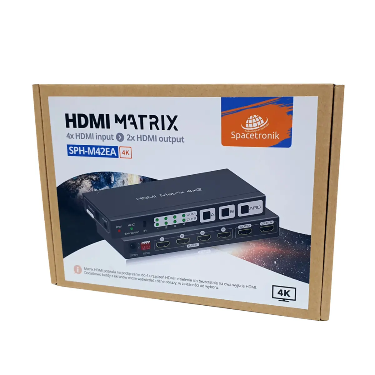 Matrix HDMI 4/2 Spacetronik SPH-M42EA 4K