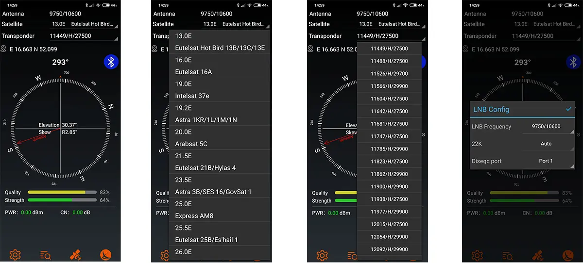 Miernik Digital Satellite Finder FreeSAT V8 BT03 Android iOS