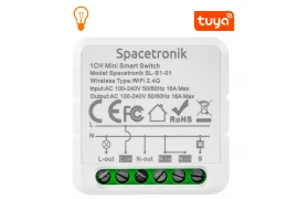 Mini switch światła włącznik Wi-Fi pojedynczy Smart Life Tuya trójfazowy gwieździsty Spacetronik SL-S1-01