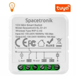 Mini switch światła włącznik Wi-Fi pojedynczy Smart Life Tuya trójfazowy gwieździsty Spacetronik SL-S1-01