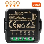 Mini switch światła włącznik przekaźnik Wi-Fi poczwórny Smart Life Tuya Spacetronik sterownik SL-S4-02 Black