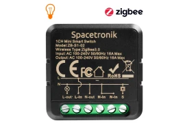 Mini switch światła włącznik ZigBee 3.0 pojedynczy przekaźnik Smart Life Tuya Spacetronik sterownik ZB-S1-02 Black