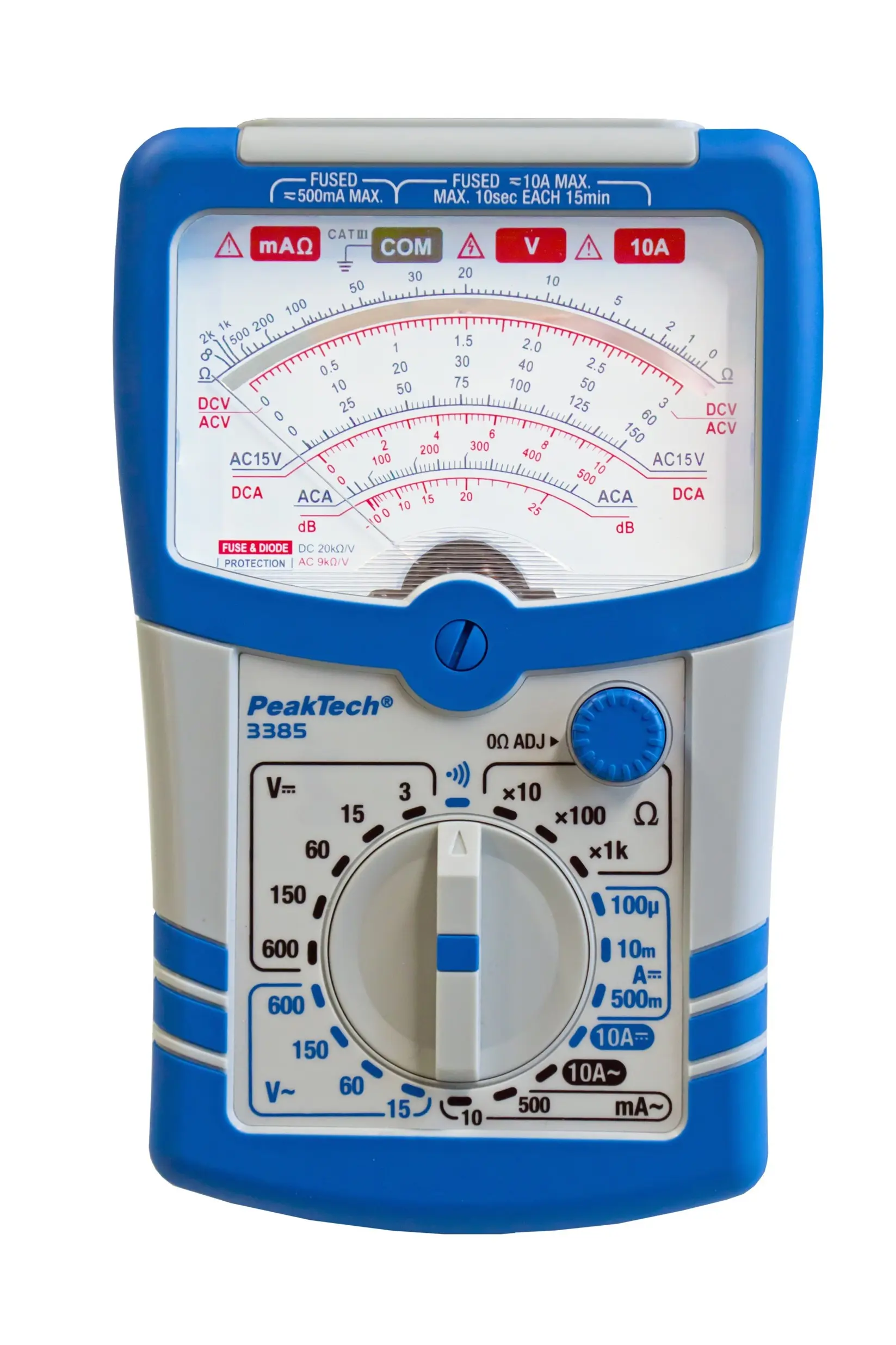 Multimetr analogowy 600V 10A AC/DC PeakTech 3385