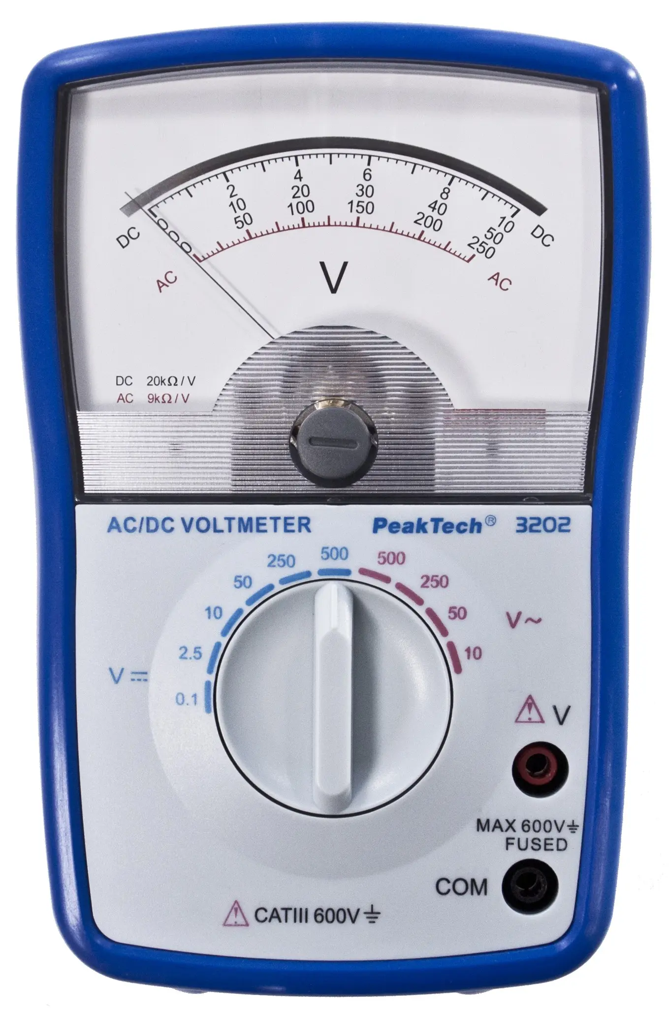Multimetr analogowy woltomierz 500V AC/DC PeakTech 3202