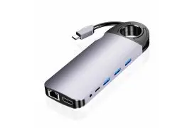 Multiport USB-C 10 w 1 na HDMI + USB-C z PD + 3x USB 3.0 + microSD + SD + VGA + RJ45 SPU-M01