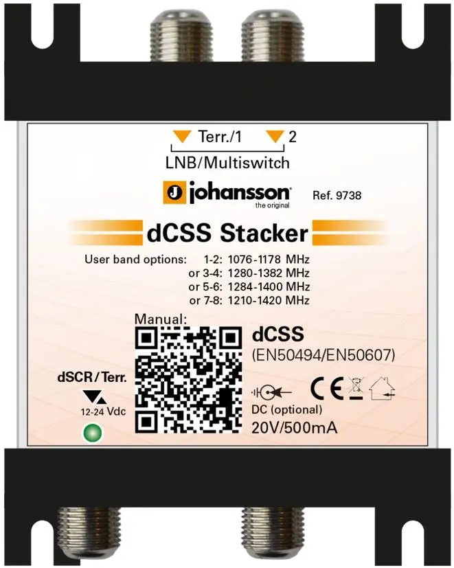 Multiswitch Unicable II Johansson 9738 - 2/1 dCSS /dSCR