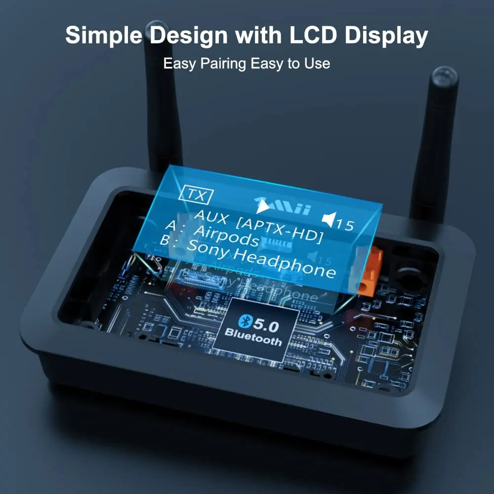 B03Plus Nadajnik Odbiornik Bluetooth z LCD 50m