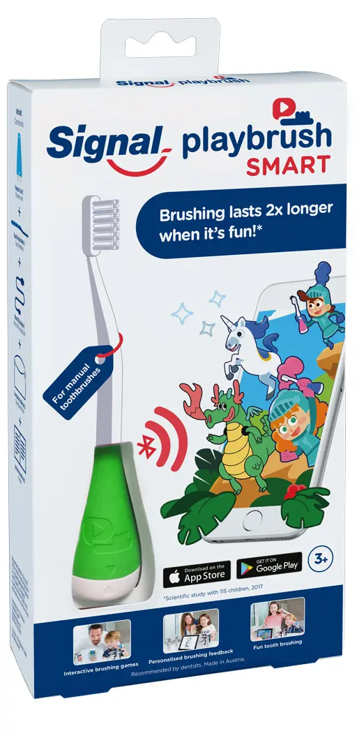 Nasadka z trenującą szczoteczką do zębów Playbrush SMART zielona