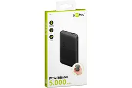 PowerBank Goobay 5000 mAh 2x USB, USB-C, microUSB czarny 5V 2A