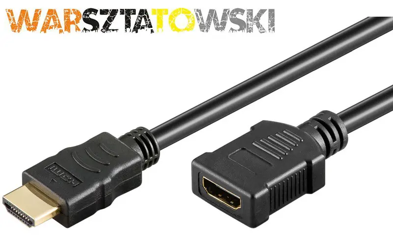 przedłużacz HDMI™ Goobay Gold Black 1m