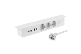 Przedłużacz Podblatowy do Biurka Listwa Zasilajaca USB RJ45 CAT.6 USB Spacetronik SPSU38W_V2