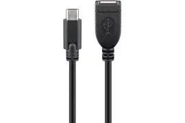 Przedłużacz portu USB-C na USB OTG 2.0 CM-AF 0,2m Czarny
