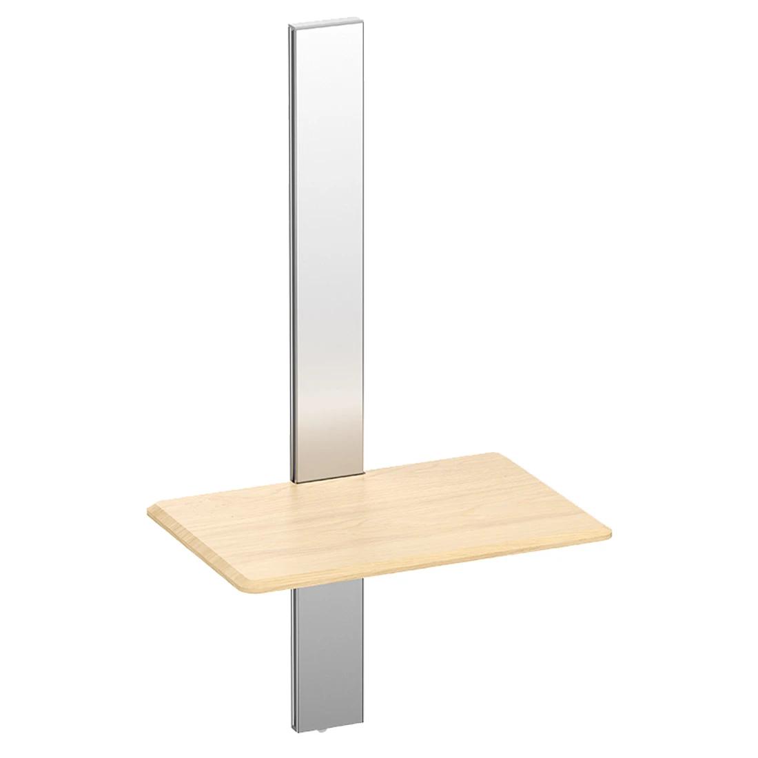 Regulowana półka ścienna srebrno-drewniana (dąb) Spacetronik SPGC21 stal 43cm