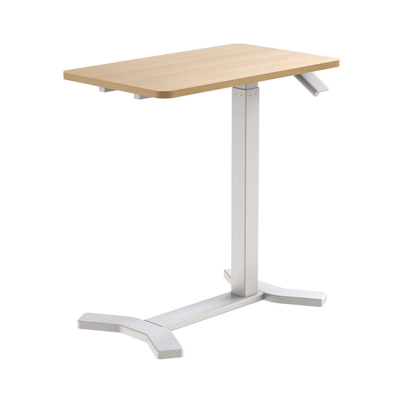 Regulowany stolik przyłóżkowy na kółkach Spacetronik Buddy (biały + jasne drewno)