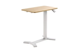Regulowany stolik przyłóżkowy na kółkach Spacetronik Buddy (biały + jasne drewno)