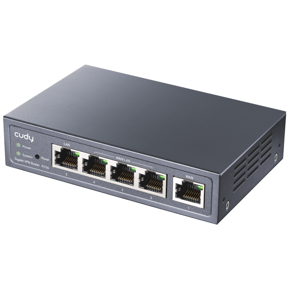 Router Multi-WAN 1 Gigabit PPTP OpenVPN, WireGuard, Zerotier, PPPoE, L2TP CUDY R700