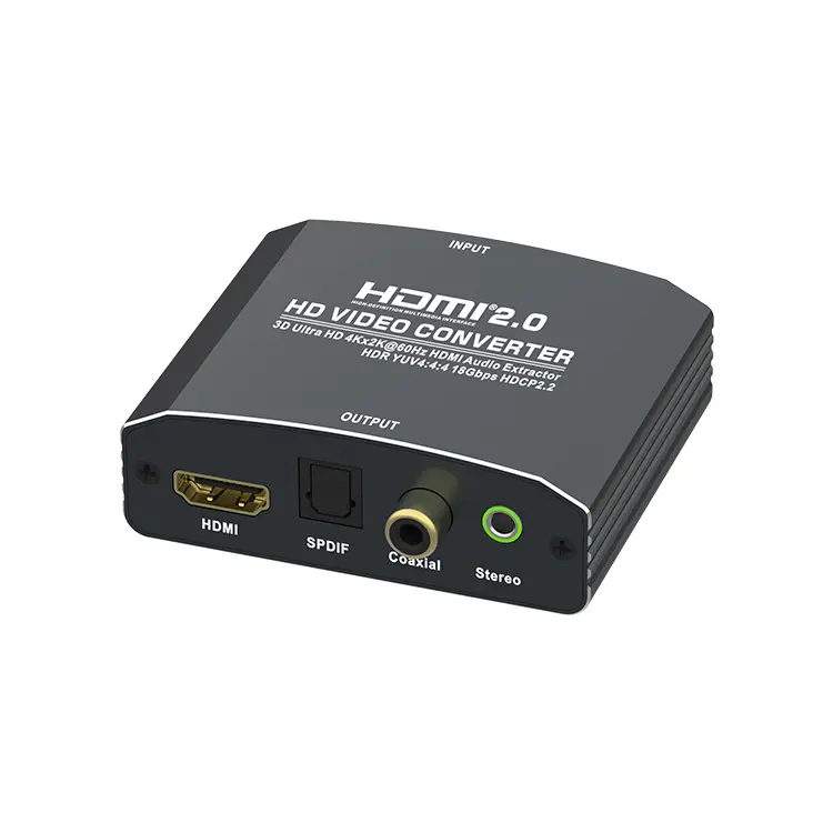 Rozgałęźnik HDMI na HDMI 2.0 + Audio 5.1 SPDIF, coaxial, AUX 4Kx2K@60Hz  Spacetronik SPH-AE09