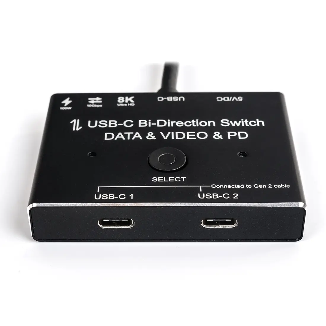 Rozgałęźnik Sumator USB-C Bi-Direction 1x2 lub 2x1 Spacetronik SPC-BID01 z przełącznikiem 1/2 2/1