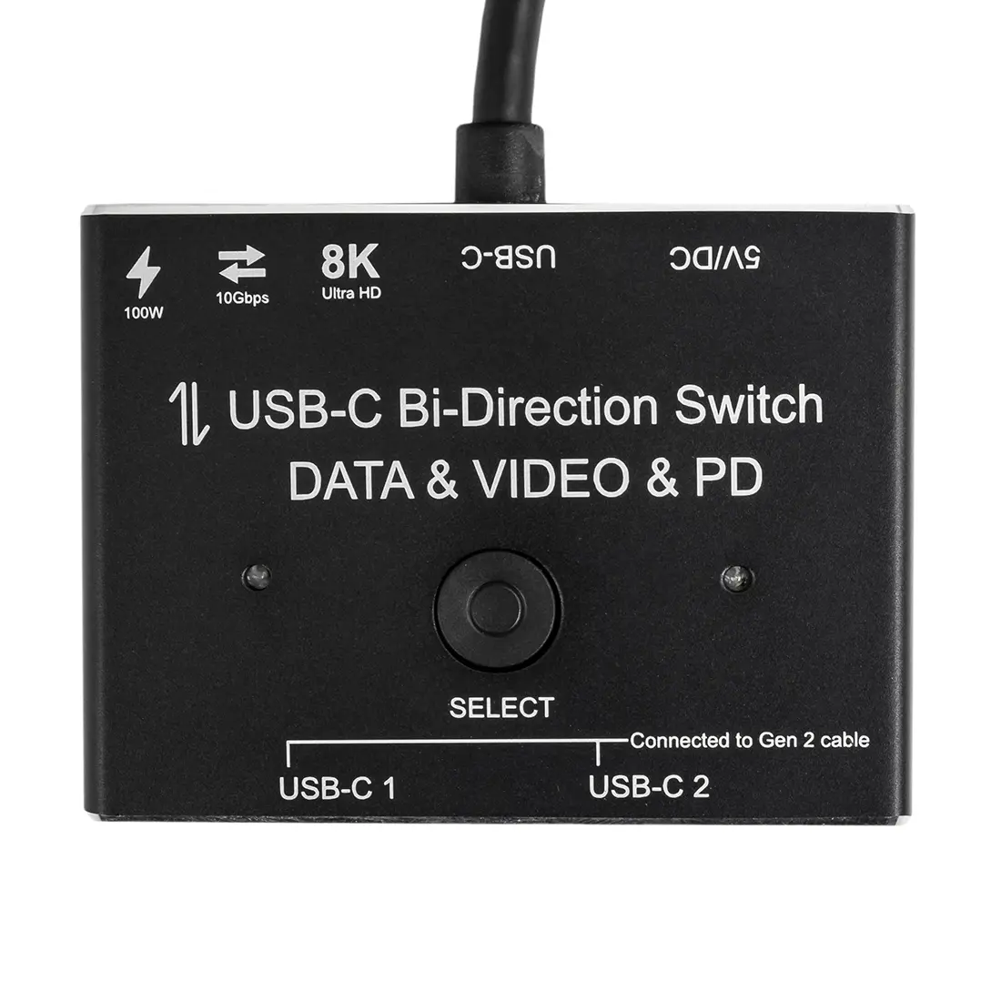 Rozgałęźnik Sumator USB-C Bi-Direction 1x2 lub 2x1 Spacetronik SPC-BID01 z przełącznikiem 1/2 2/1