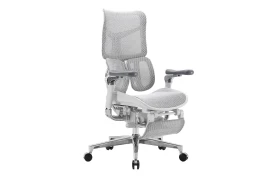 Rozkładany, szary fotel biurkowy do ergonomicznego biura Spacetronik SPRINGLE 66