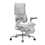 Rozkładany, szary fotel biurkowy do ergonomicznego biura Spacetronik SPRINGLE 66