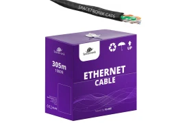 Skrętka kabel LAN CAT6 U/UTP AWG 24/1 0,53mm PE Spacetronik 305m
