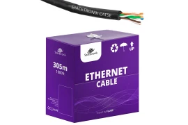 Skrętka kabel LAN PoE PE CAT5e U/UTP AWG 24/1 CU 0.5mm Spacetronik 305m