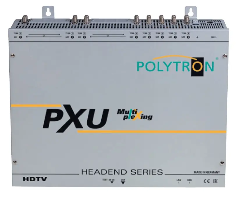 Stacja czołowa multiplexer POLYTRON PXU 848C 8x DVB-S/S2/T/T2/C na 8x DVB-C 4xCI