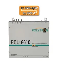 Stacja czołowa POLYTRON PCU 8610 4x8 DVB-S/S2 na 8x DVB-C