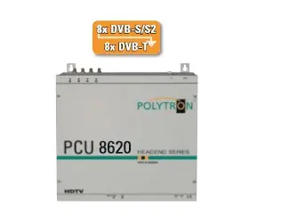 Stacja czołowa POLYTRON PCU 8620 4x8 DVB-S/S2 na 8x DVB-T