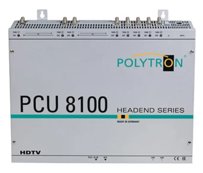 Stacja czołowa POLYTRON PCU 8122 8x DVB-S/S2, DVB-T/T2 lub DVB-C na 8x DVB-T z 4x CI