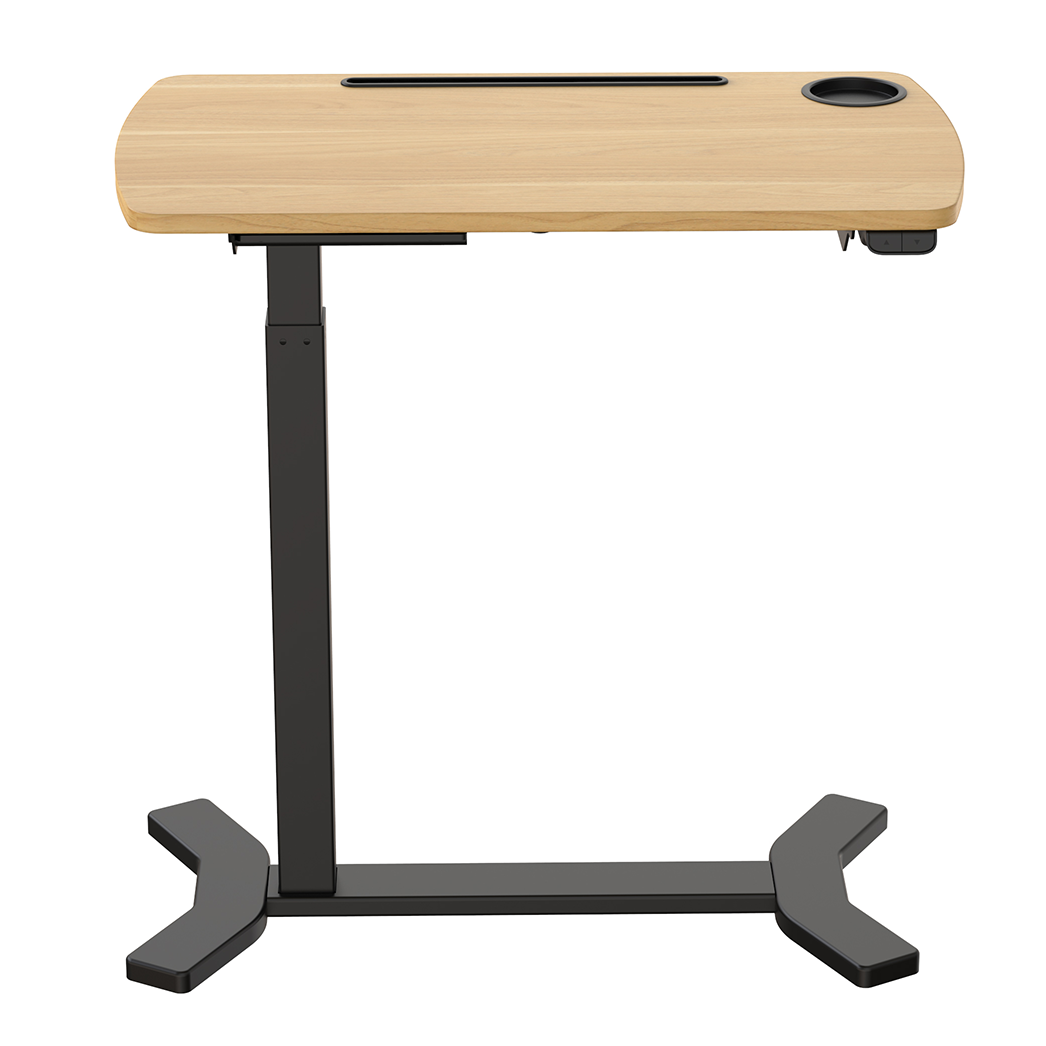 Elektryczny regulowany stolik nad łóżko Spacetronik Buddy (czarny + drewno)