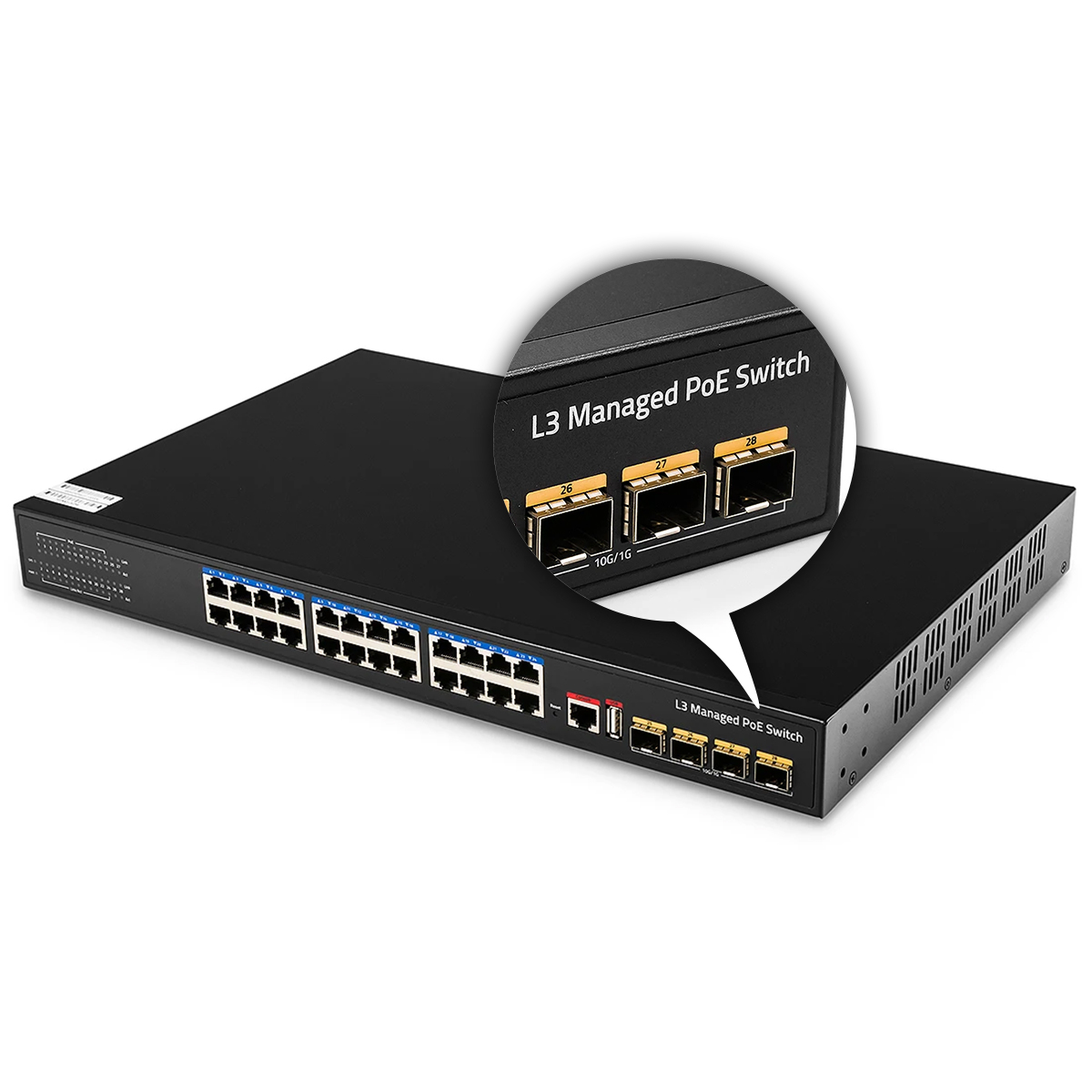 Switch LAN Gigabit zarządzalny L3 24x PoE 400W 10G 4x SFP Cudy GS5024PS2-400W