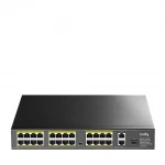 Switch sieciowy RJ45 LAN 24 porty 10/100 Mbps 2 porty uplink 2 Gigabit POE+ SFP 300W Cudy FS1026PS1
